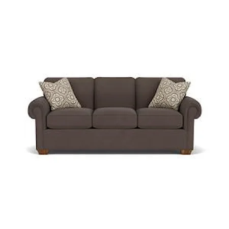 Stationary Sofa with Rolled Arms